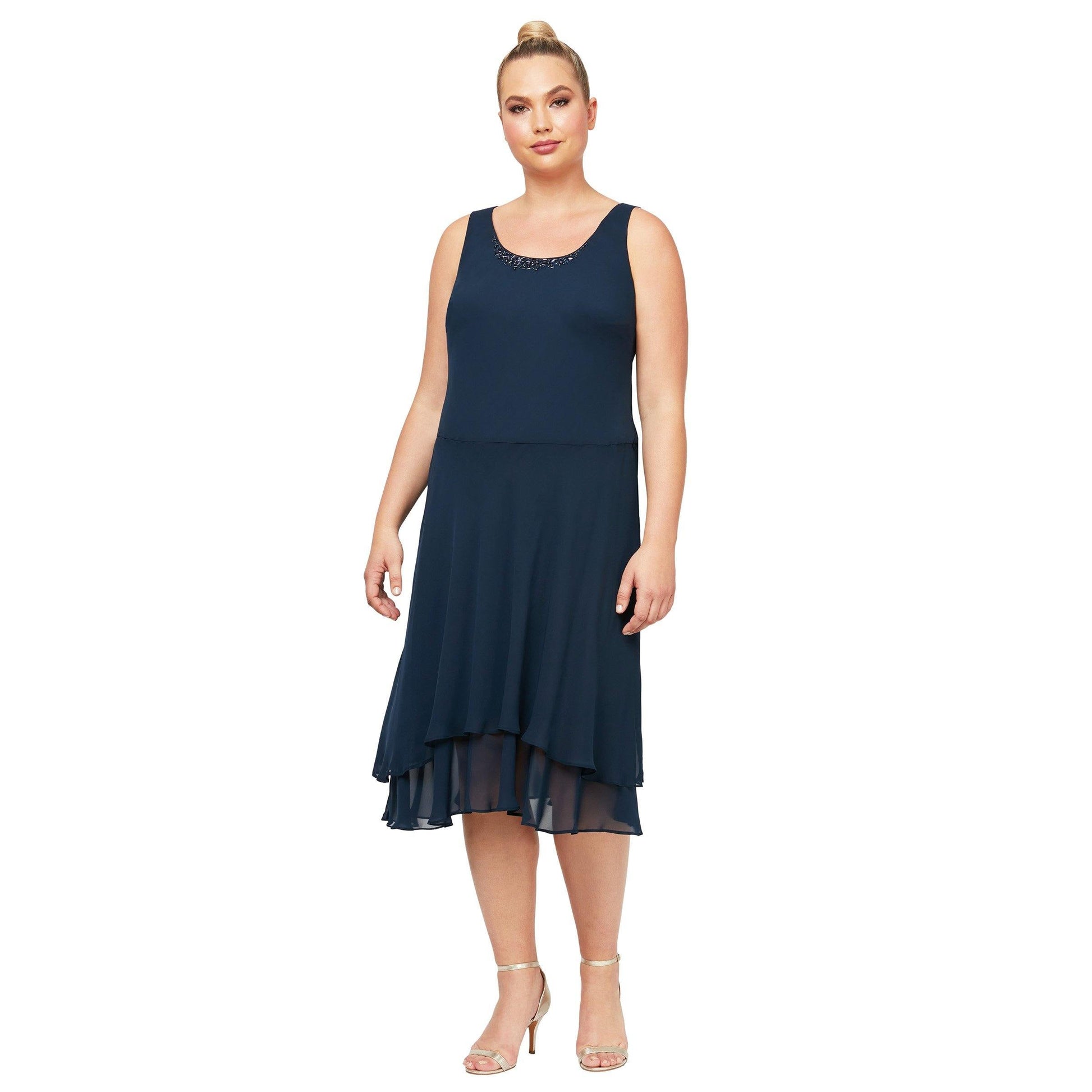 SL Fashions 616184 High Low Plus Size Jacket Dress