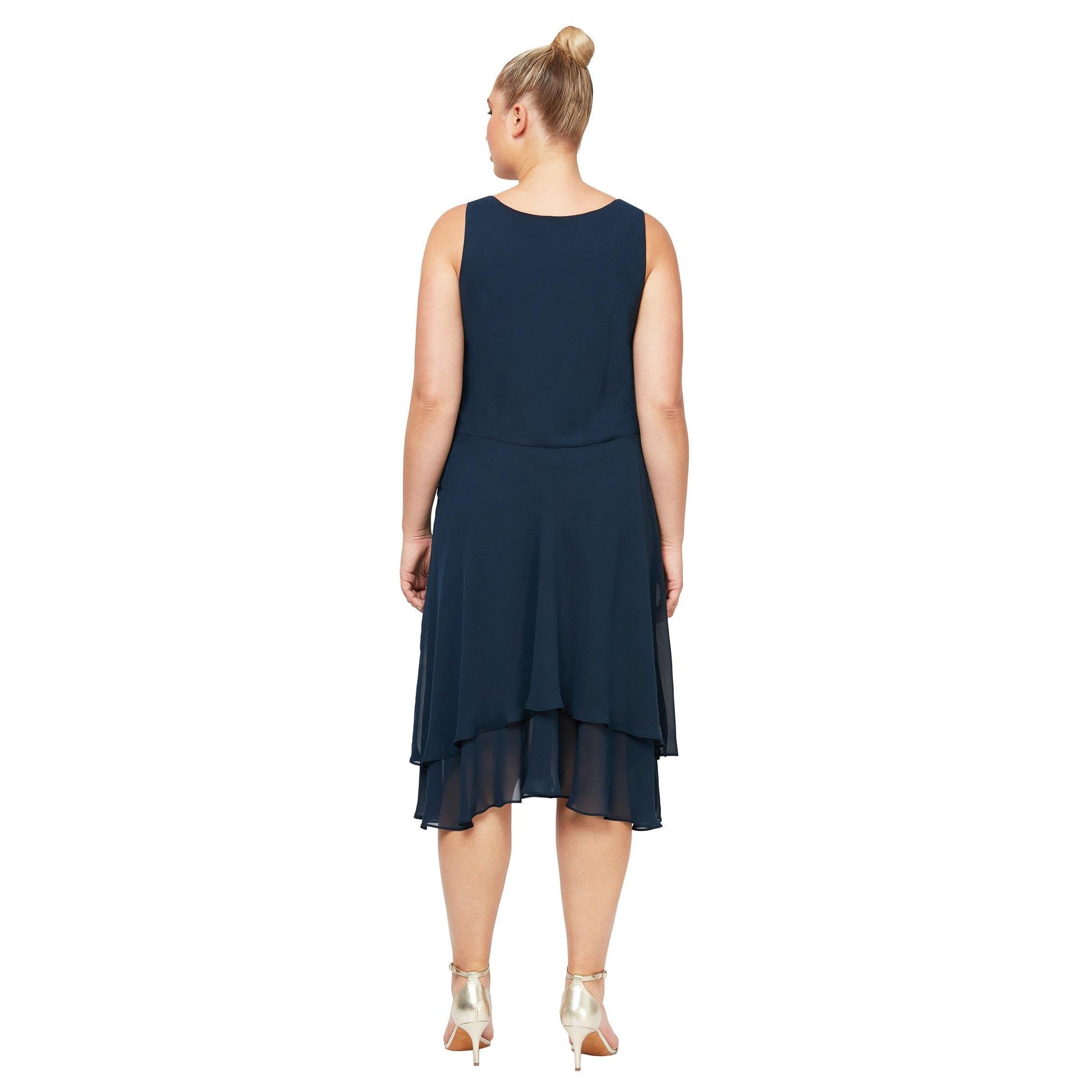 SL Fashions 616184 High Low Plus Size Jacket Dress