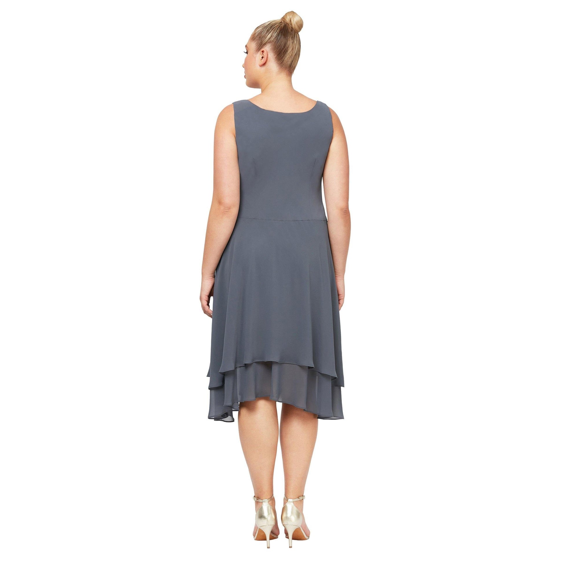 SL Fashions 616184 High Low Plus Size Jacket Dress