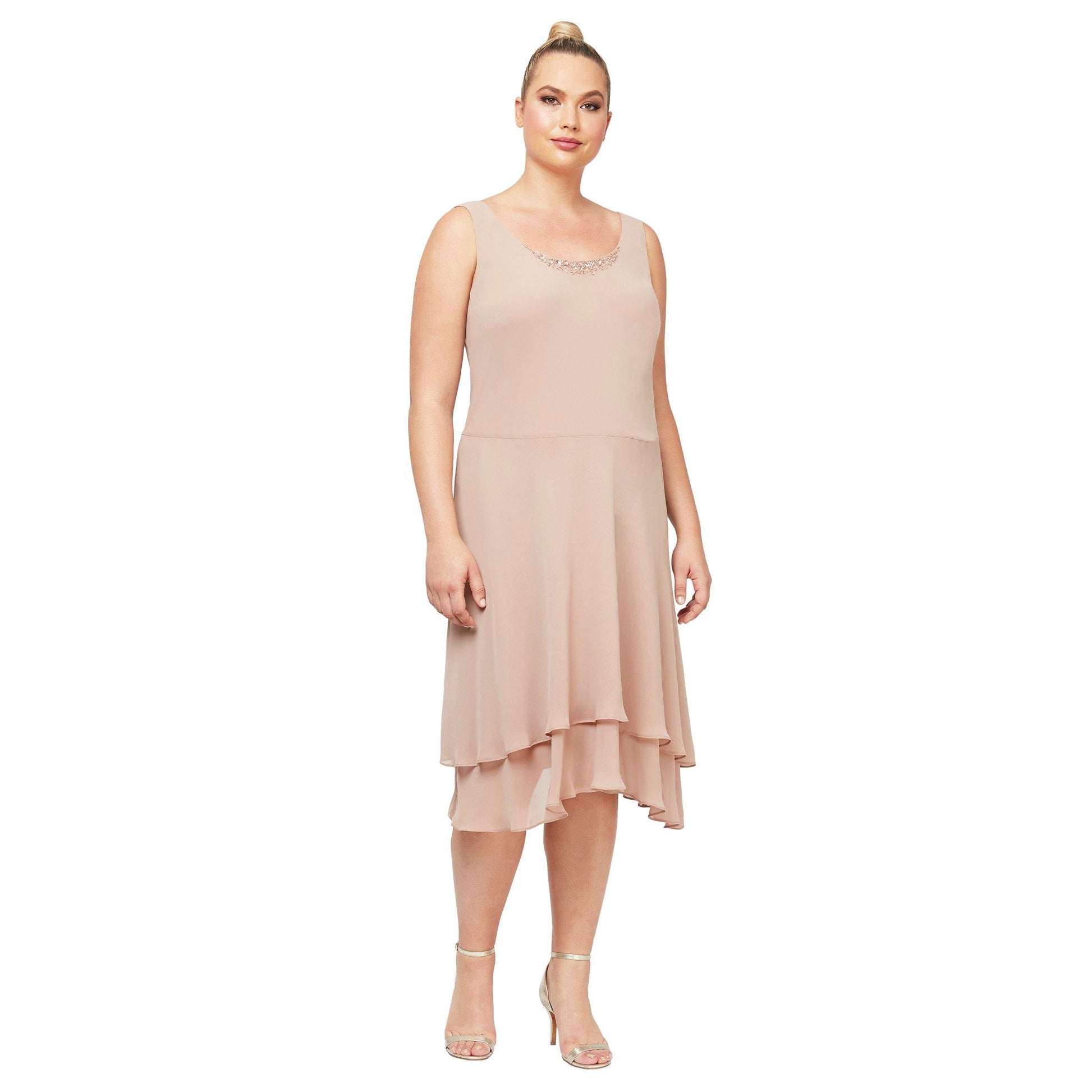 SL Fashions 616184 High Low Plus Size Jacket Dress