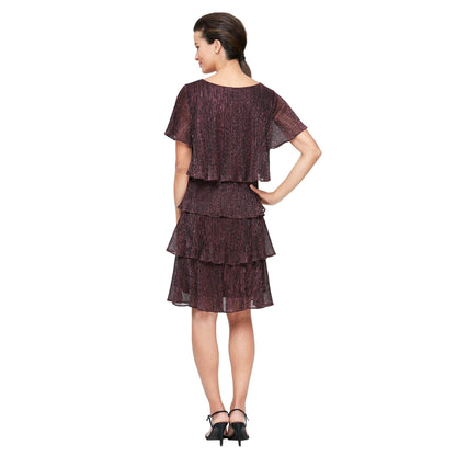 SL Fashions High Low Ruffle Tired Dress 9155124 - The Dress Outlet