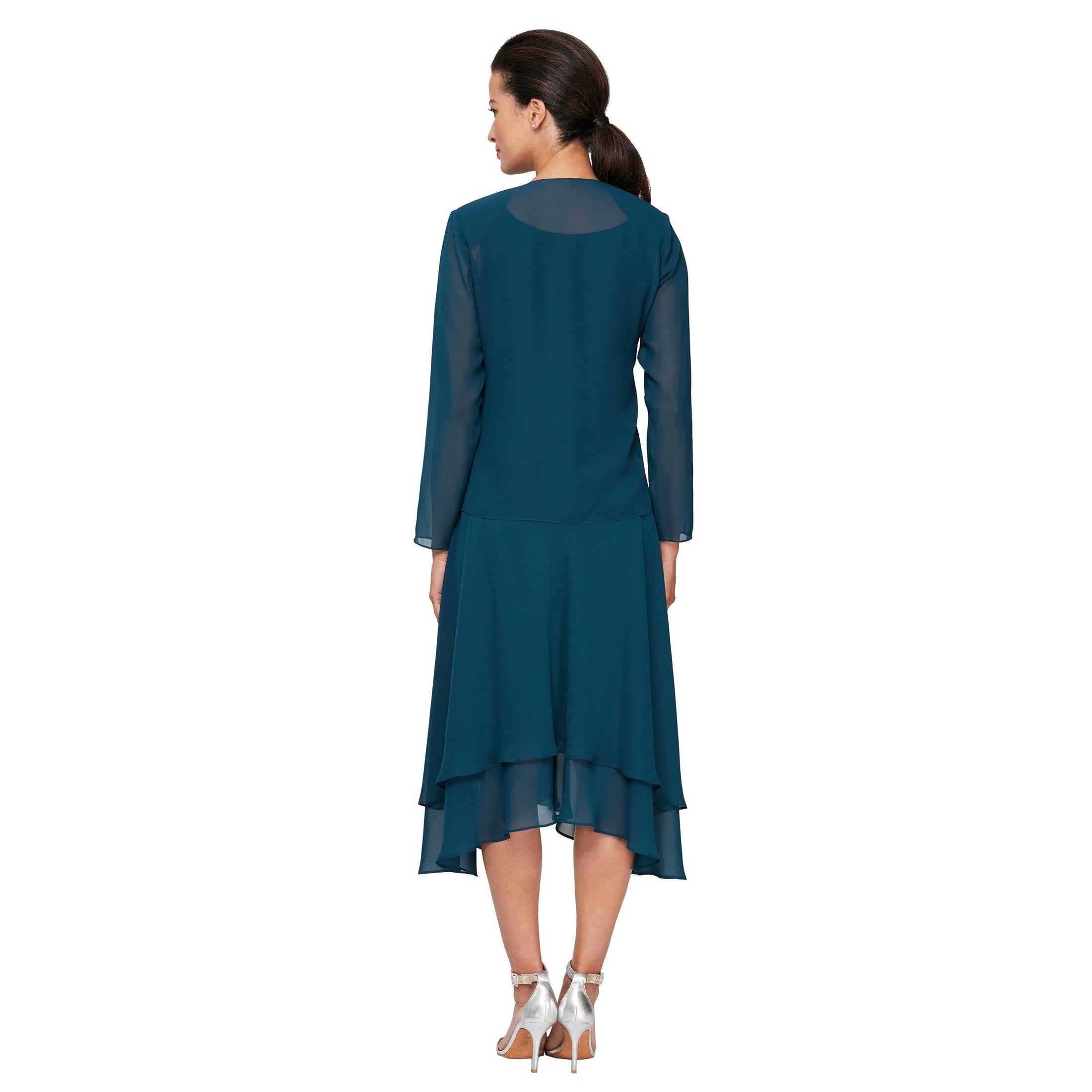 SL Fashions 9120321 Mother of the Bride Long Formal Cape Dress main image 0