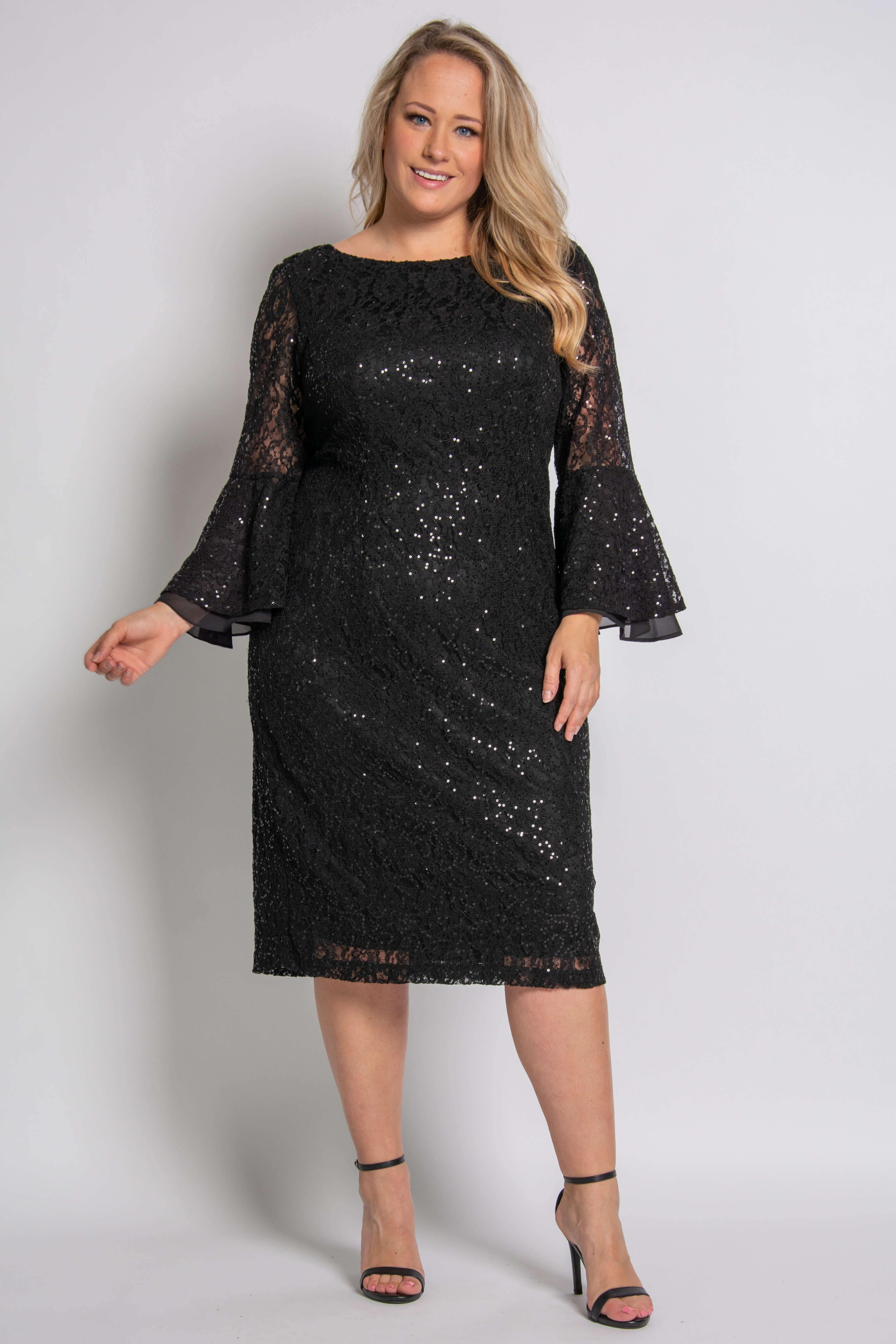 SL Fashions Plus Size Sequined Lace Dress