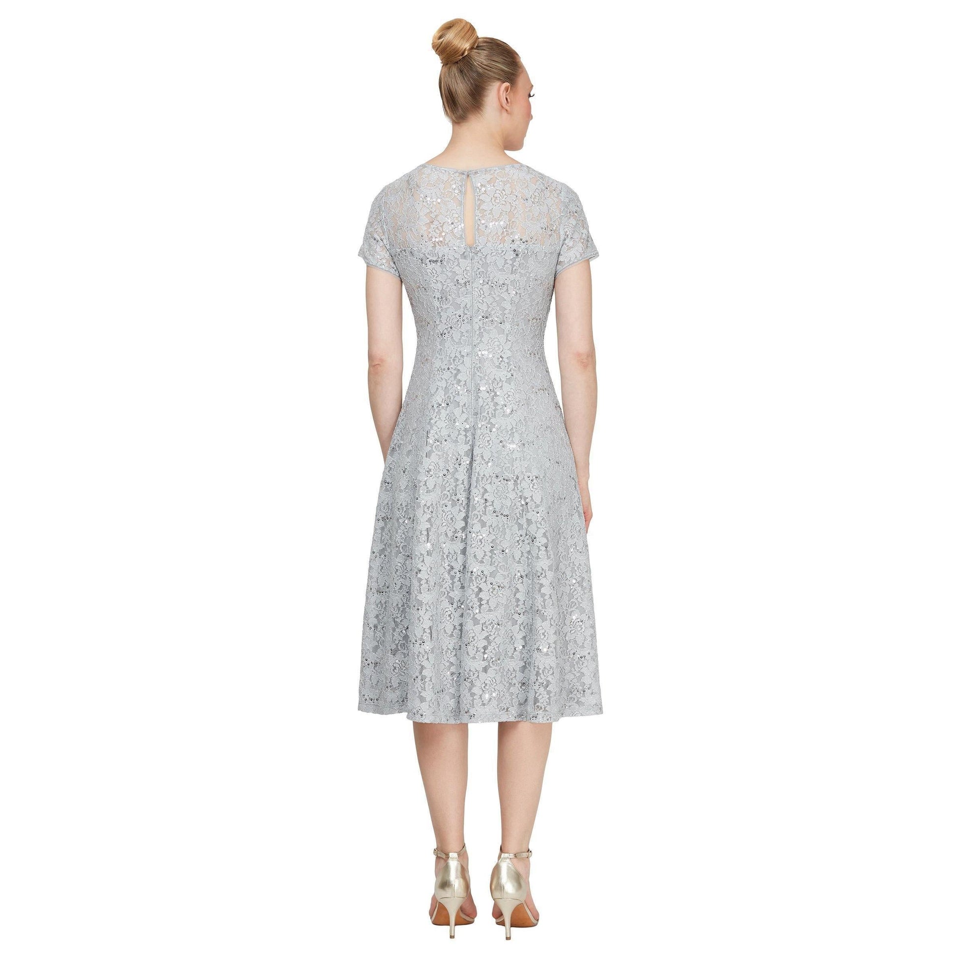 SL Fashions Short Sleeve Formal Dress