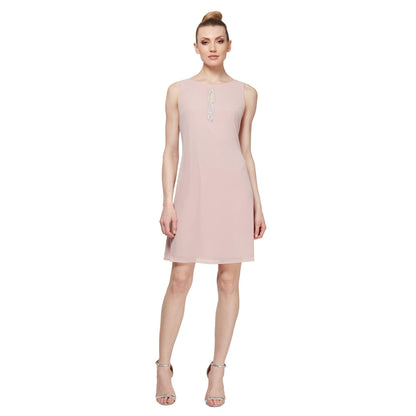 SL Fashions Short Sleeveless Chiffon Dress 112806 - The Dress Outlet