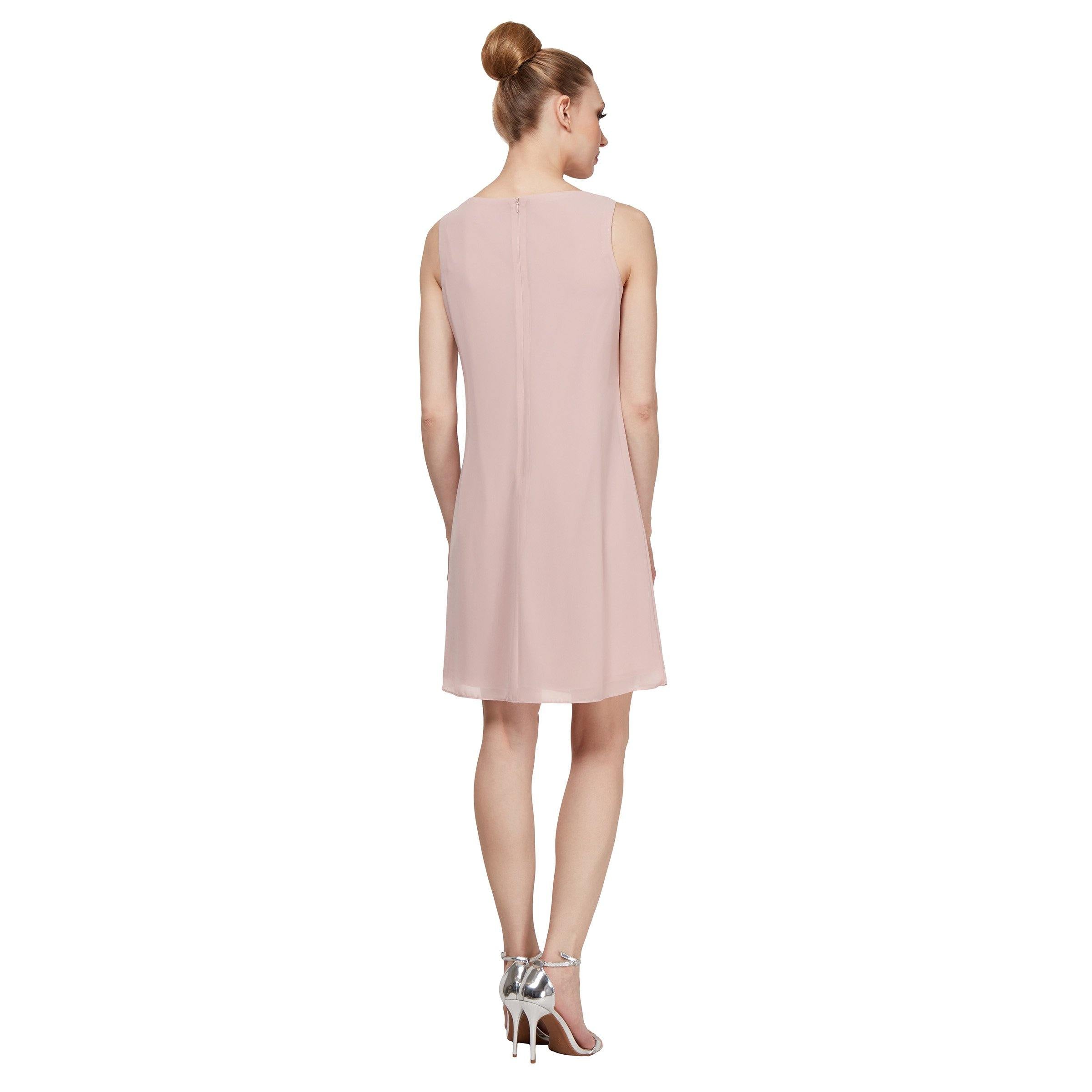 SL Fashions Short Sleeveless Chiffon Dress 112806 - The Dress Outlet