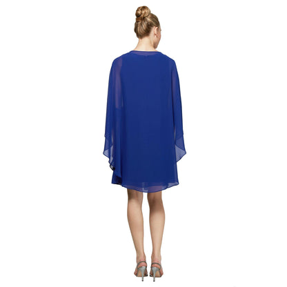SL Fashions Short Sleeveless Chiffon Dress Sale - The Dress Outlet