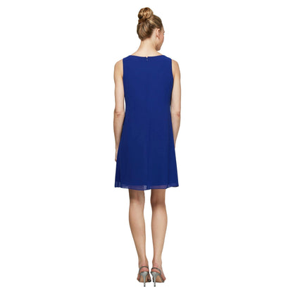 SL Fashions Short Sleeveless Chiffon Dress Sale - The Dress Outlet