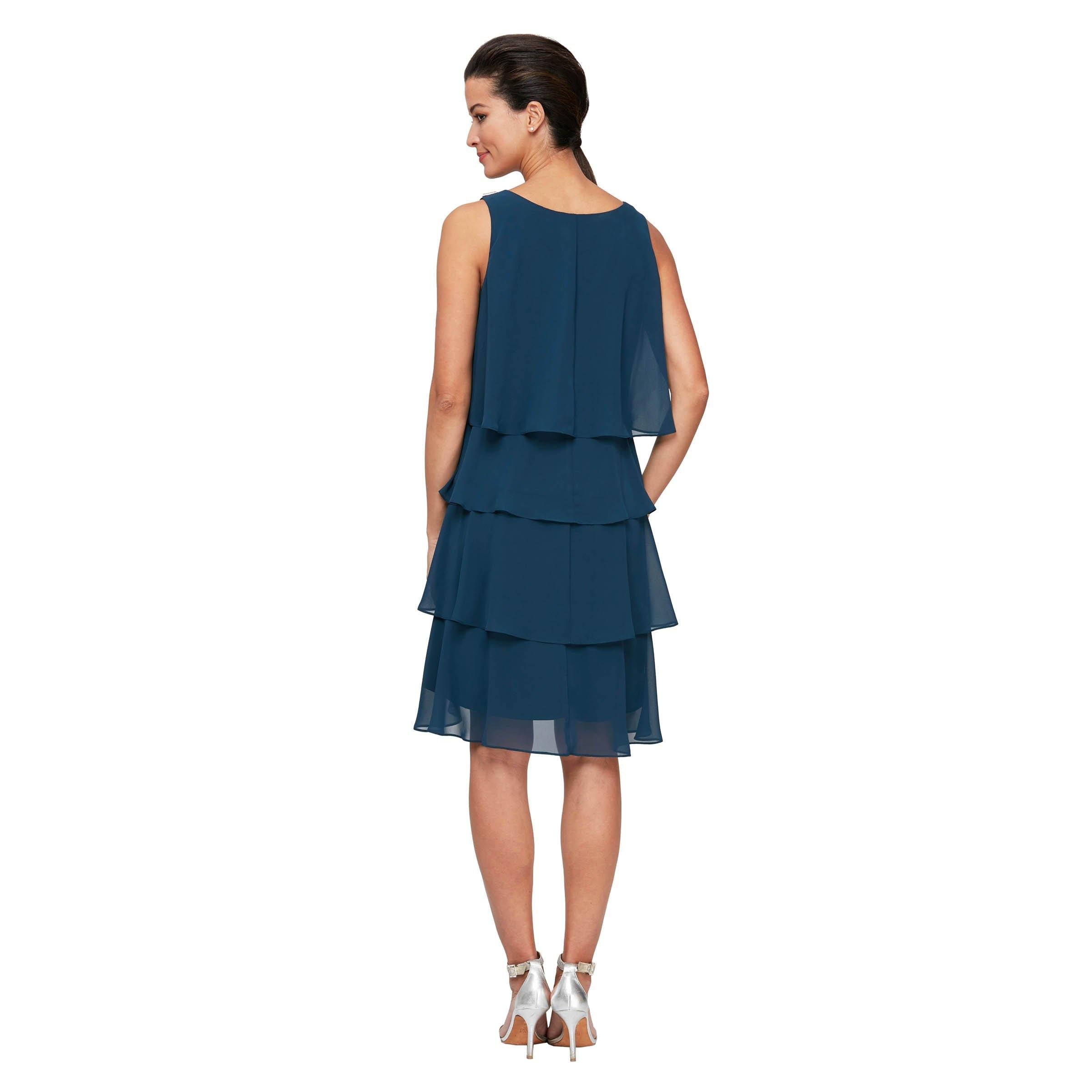 SL Fashions Short Sleeveless Cocktail Dress 114044 - The Dress Outlet