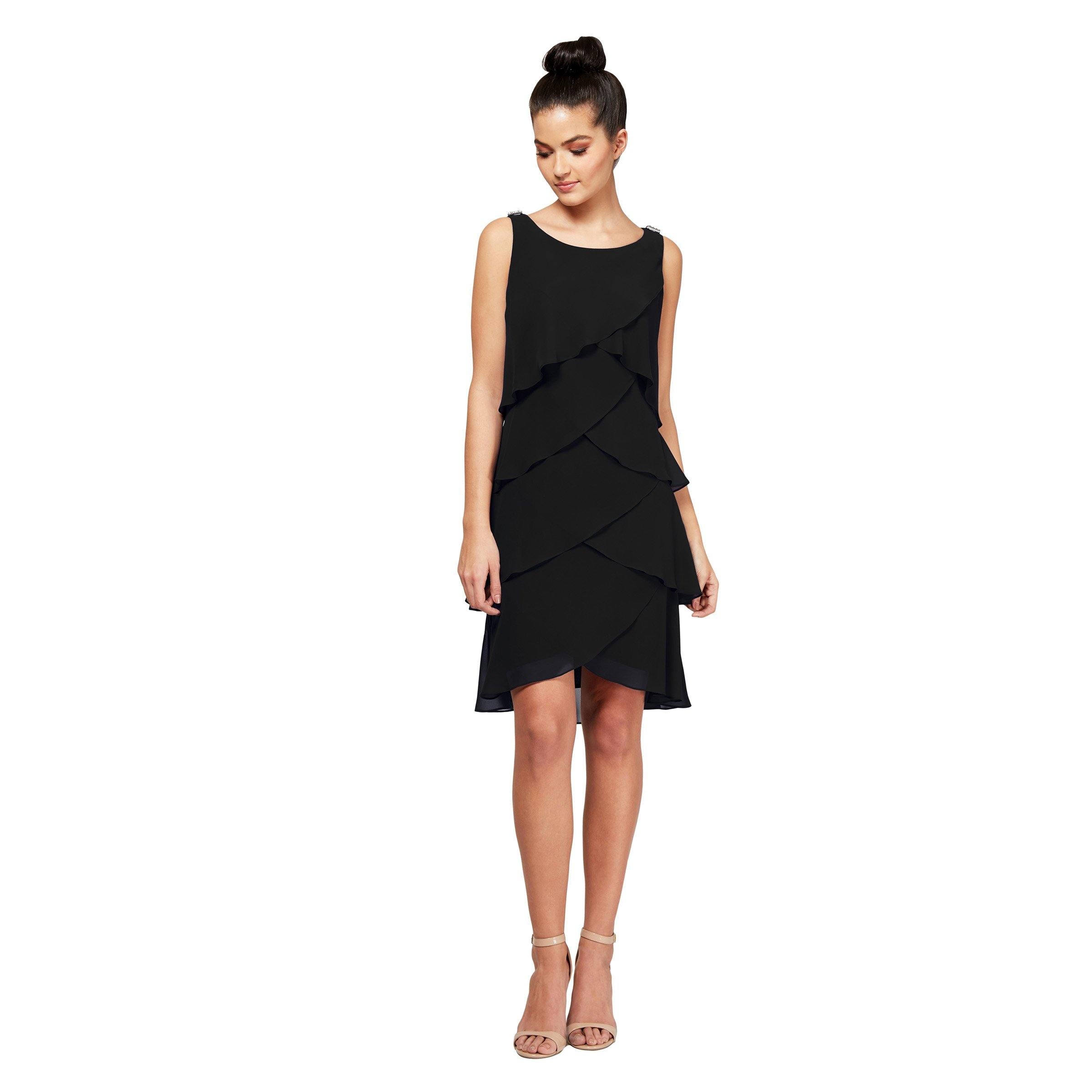 SL Fashions Short Sleeveless Cocktail Dress 114044 - The Dress Outlet