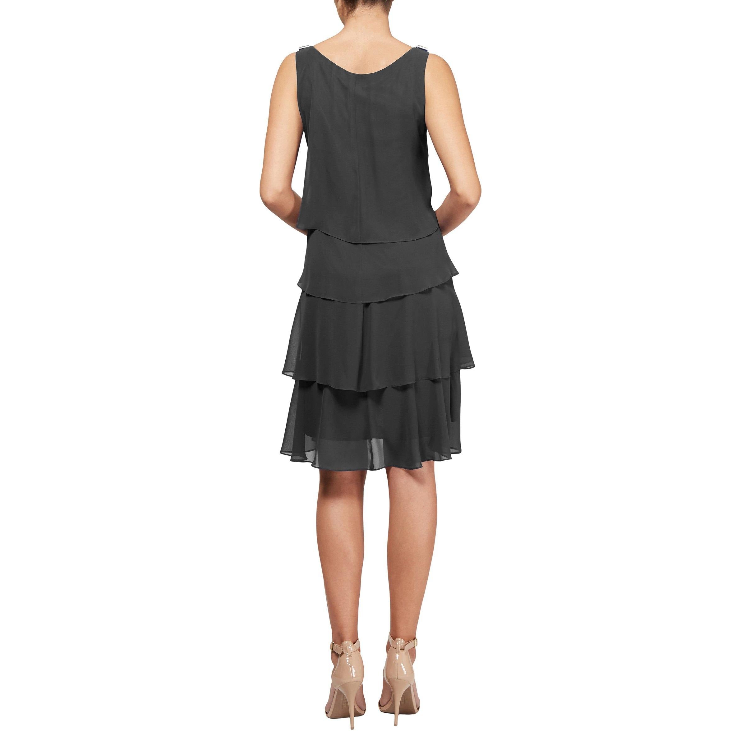 SL Fashions Short Sleeveless Cocktail Dress 114044 - The Dress Outlet