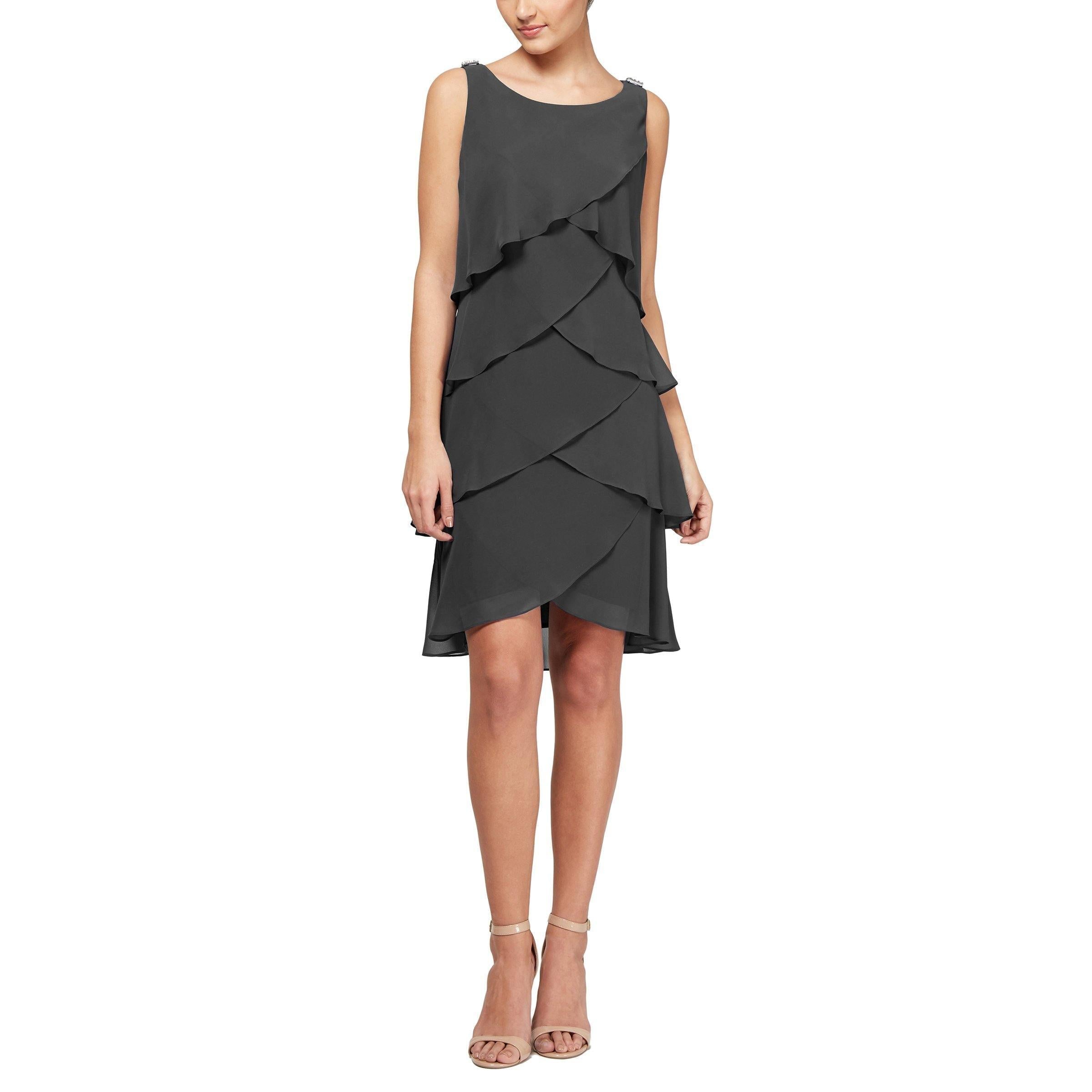 SL Fashions Short Sleeveless Cocktail Dress 114044 - The Dress Outlet