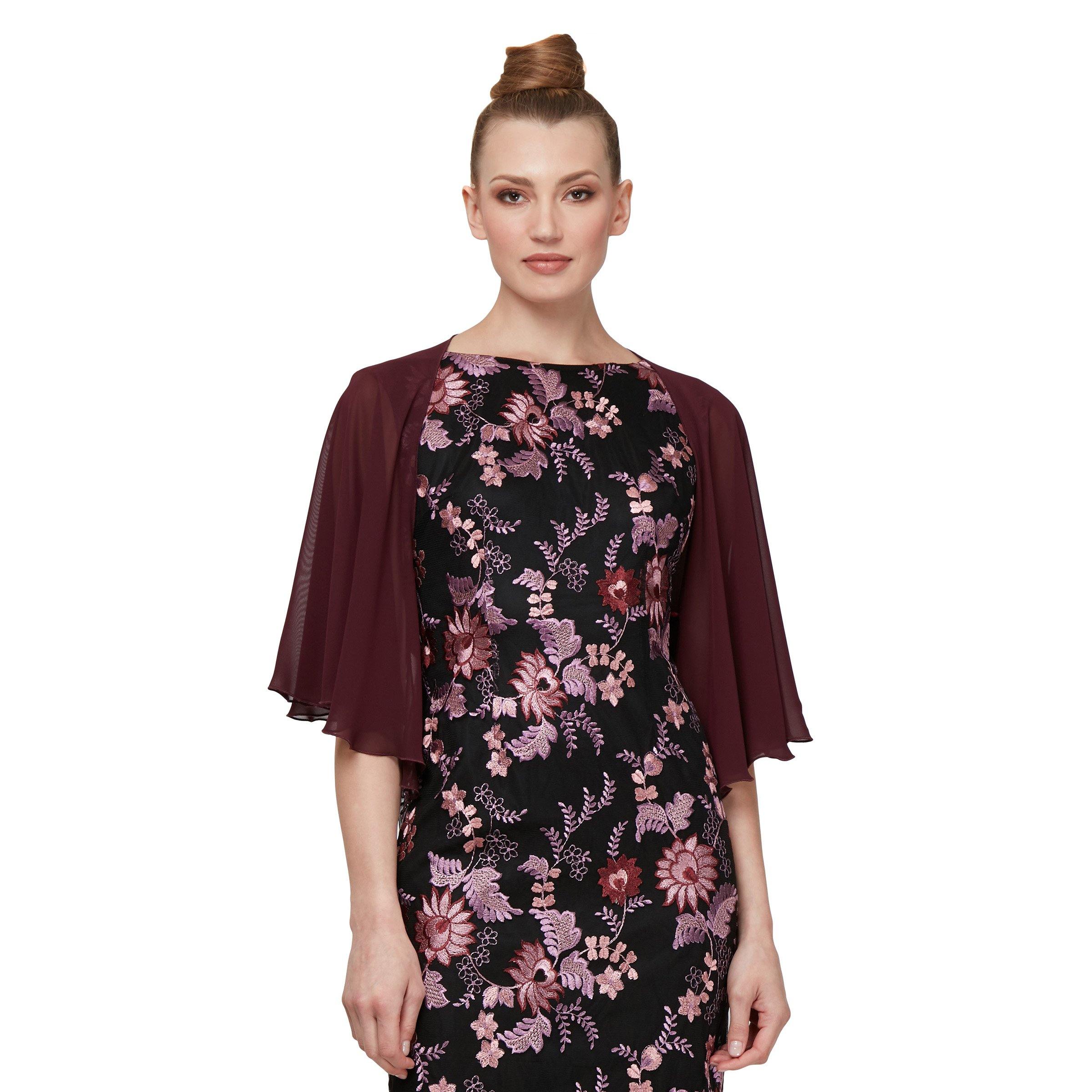 Black SL Fashions 119145 Shrug Chiffon Bolero Jacket Formal