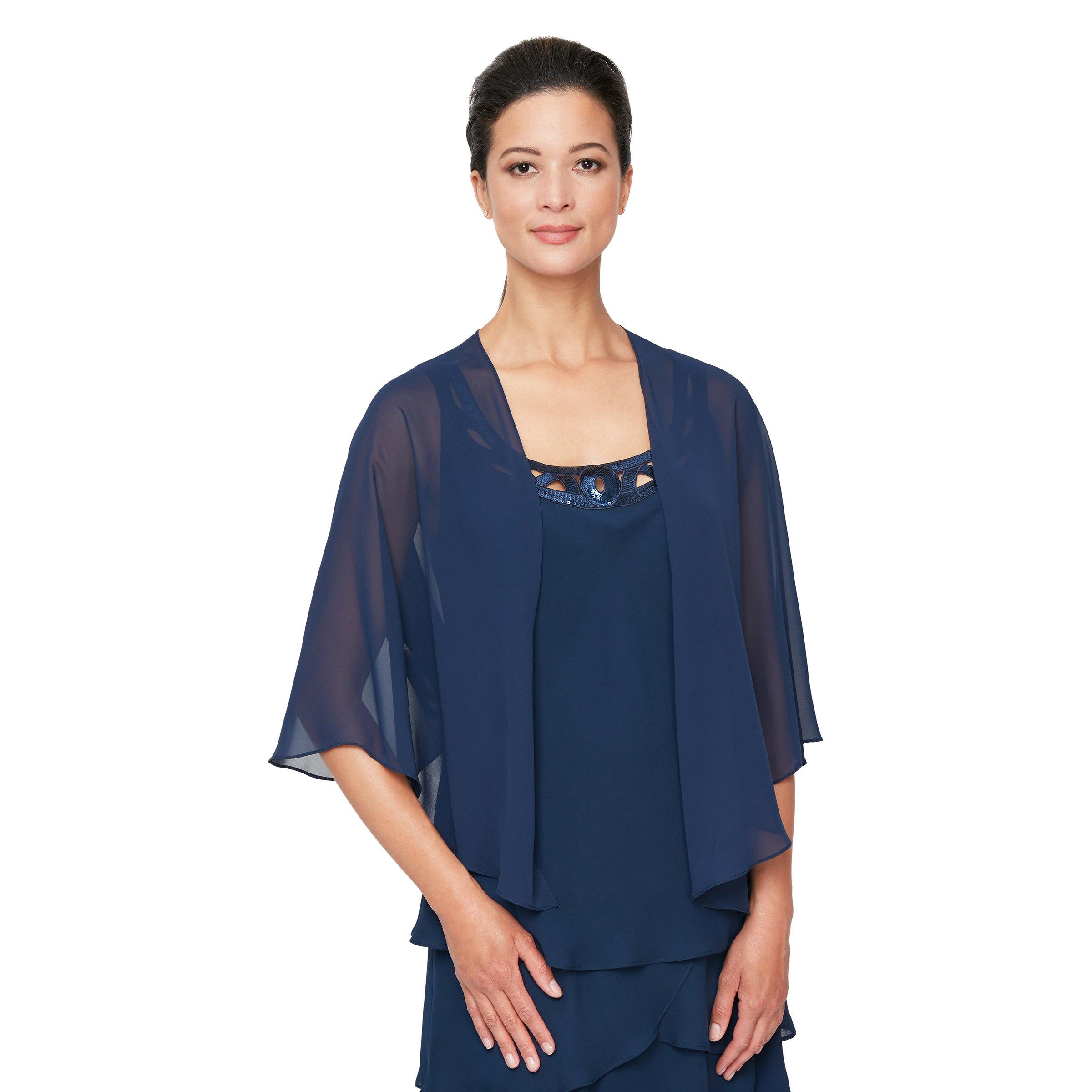royal blue shrugs for dresses Inspire Chic Women's Satin Shrugs for Evening Dress Open Front Mesh Cardigan Elegant Wedding Bolero L Royal Blue, Size: Large, White