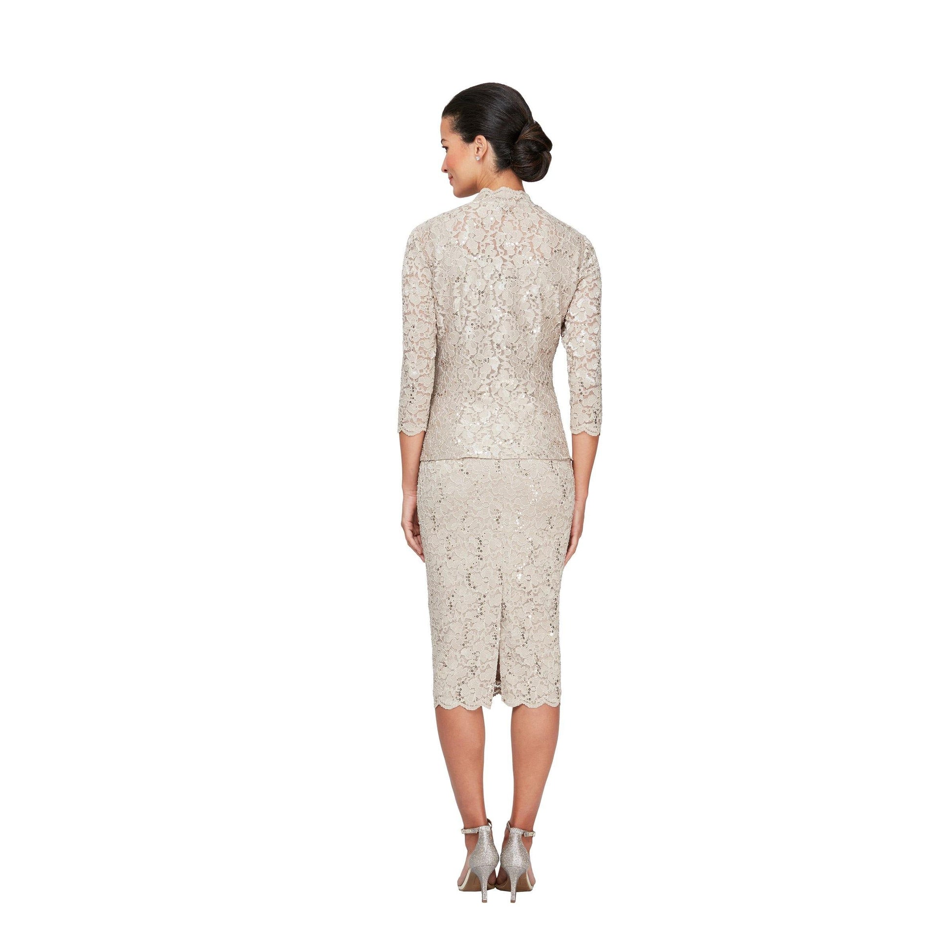 SL Fashions 9113104 Tea Length Mother of Bride Dress