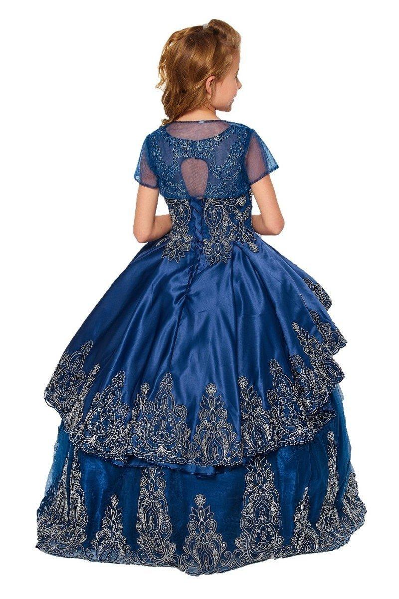 Sleeveless A-line Long Flower Girls Dress