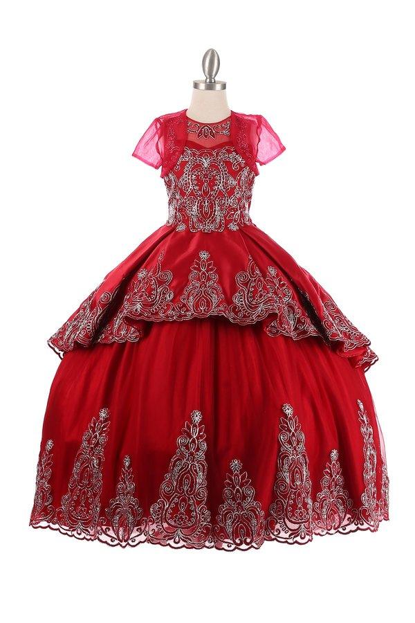 Sleeveless A-line Long Flower Girls Dress