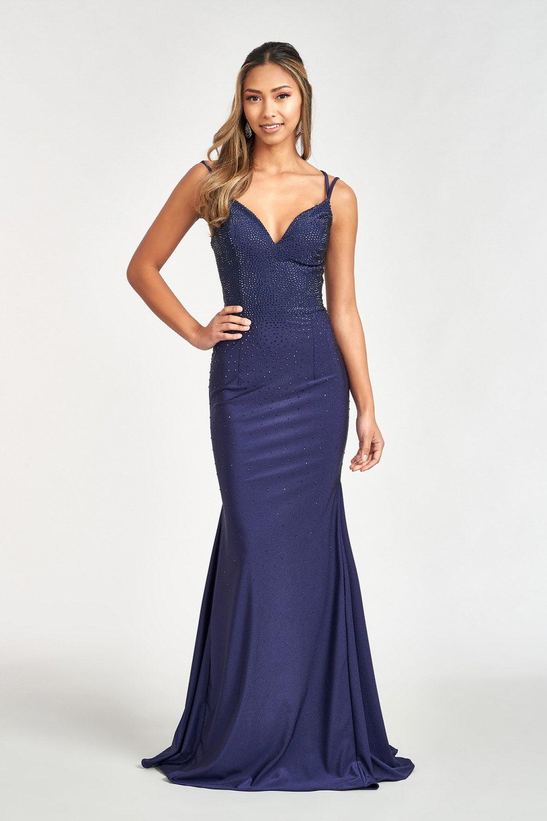 Sleeveless Beaded Mermaid Prom Long Dress