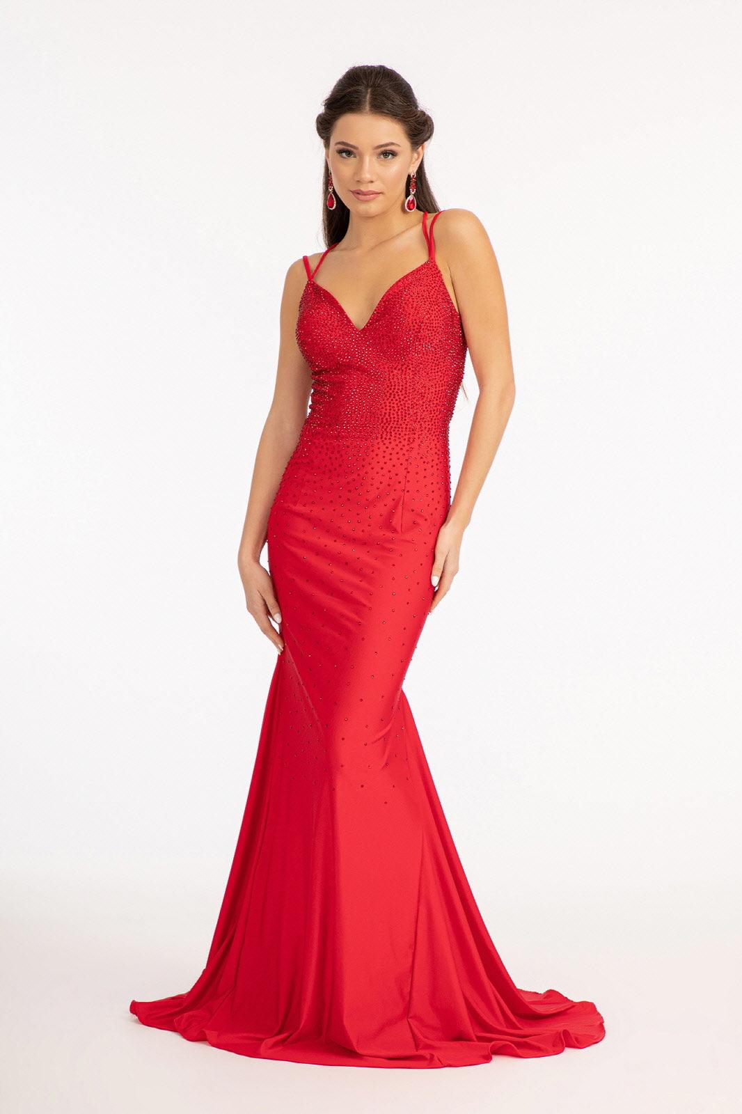 Sleeveless Beaded Mermaid Prom Long Dress