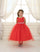 Sleeveless Beaded Waistline Flower Girl Dress - The Dress Outlet