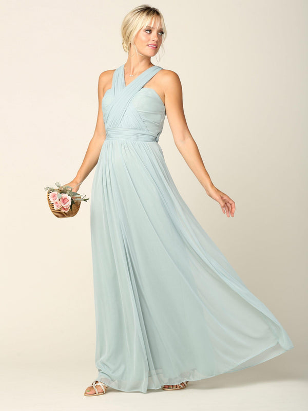 Sleeveless Convertible Long Bridesmaids Dress
