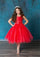 Sleeveless Floral Tea Length Flower Girl Dress - The Dress Outlet