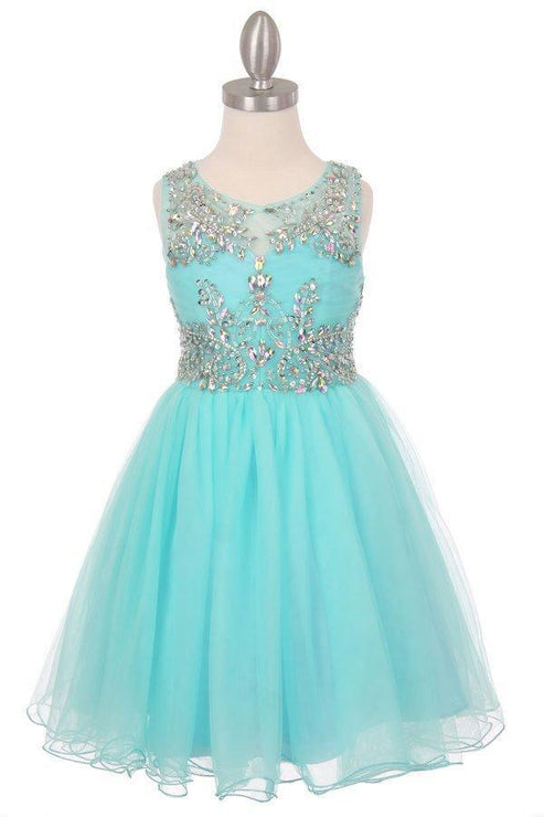 Sleeveless Flower Girl Dress with Handmade Flower main image 1