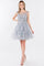 Sleeveless Glitter Short A Line Dress - The Dress Outlet