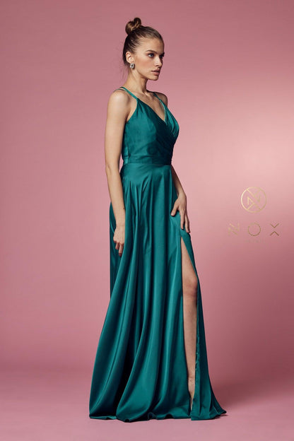 Sleeveless Long Fit and Flare Prom Dress - The Dress Outlet