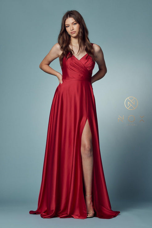 Sleeveless Maxi Lace Fit & Flare Regular Prom Dress knz3028