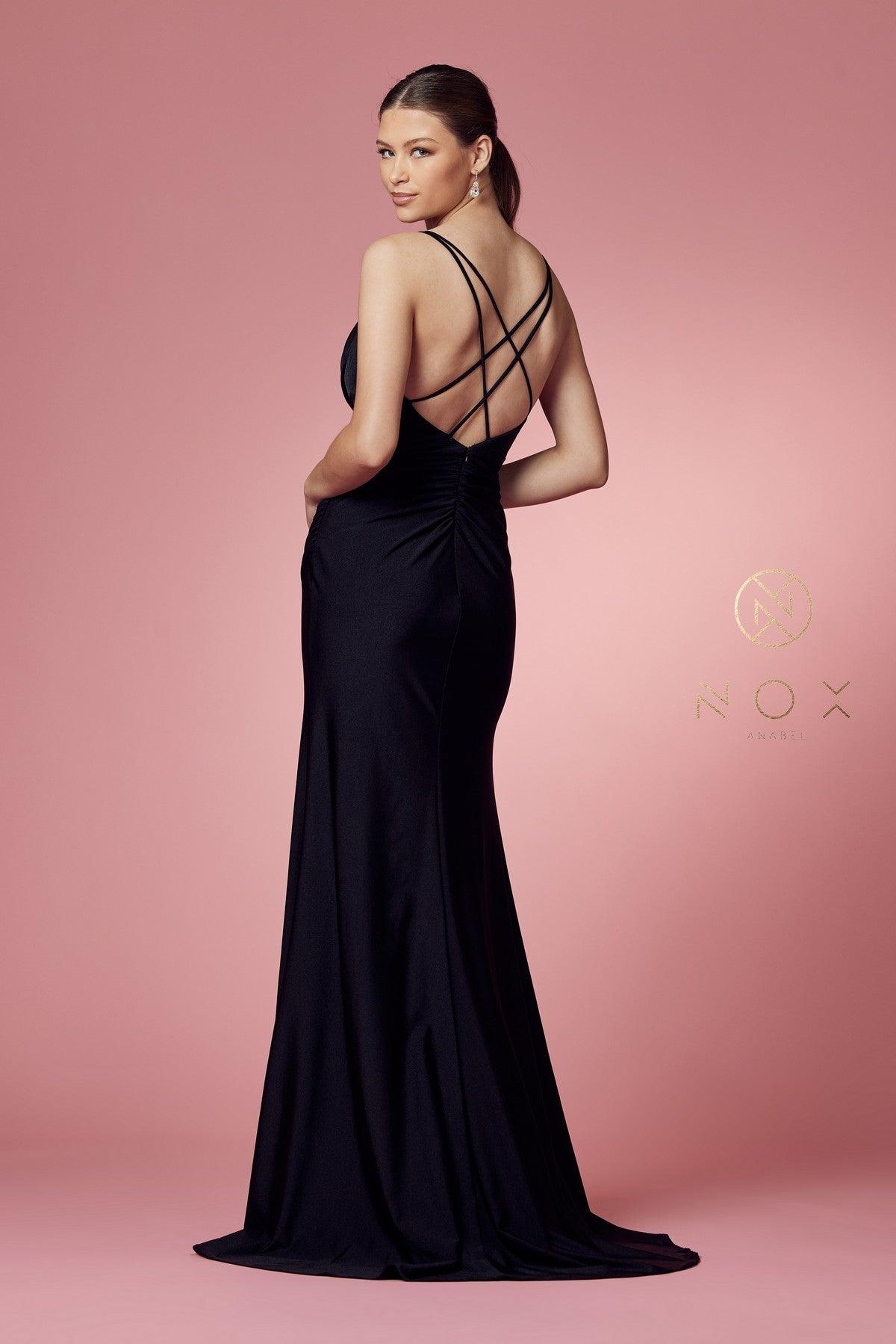 Sleeveless Long Fit and Flare Prom Dress - The Dress Outlet