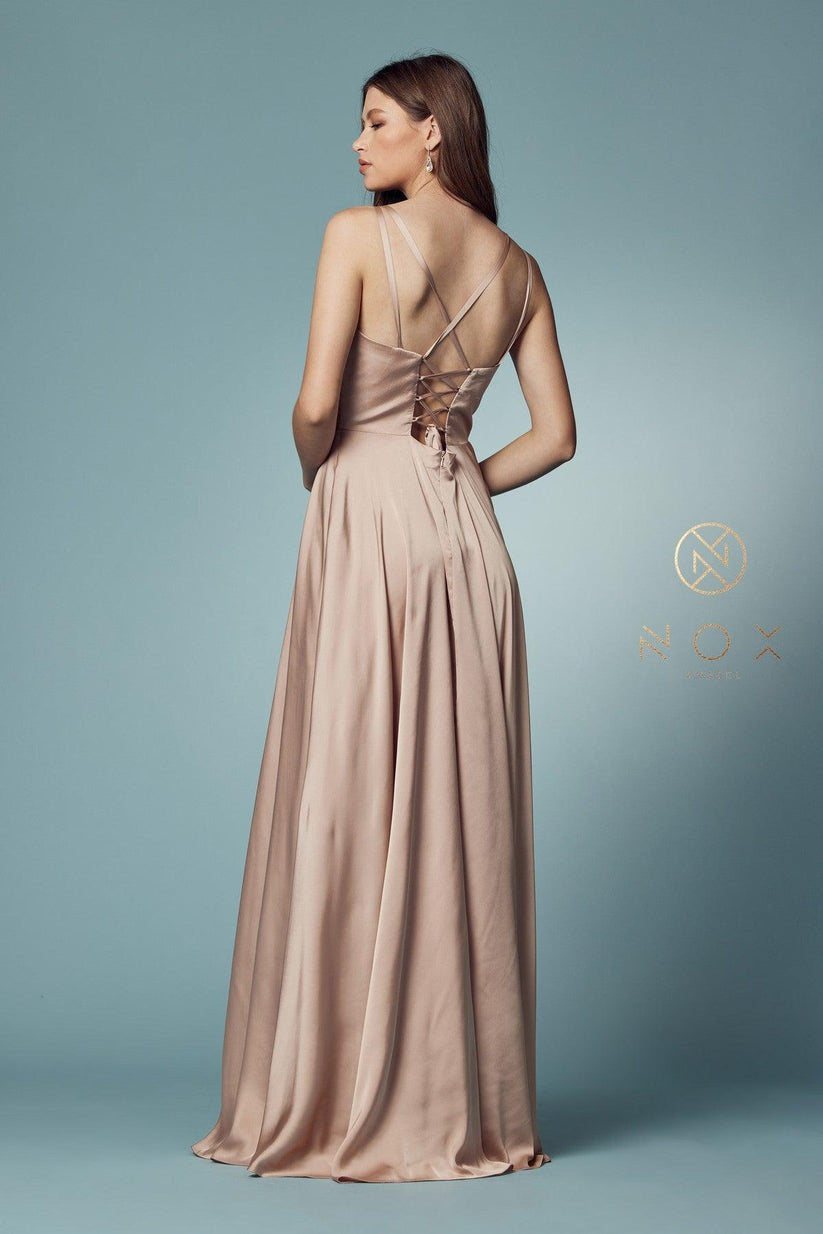Sleeveless Maxi Polyester Fit & Flare Regular Prom Dress mtn88186