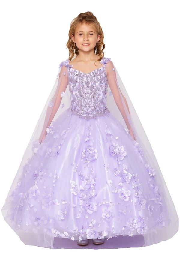 Sleeveless Long Flower Girls Dress