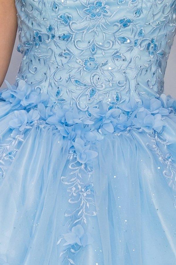 Sleeveless Long Flower Girls Dress