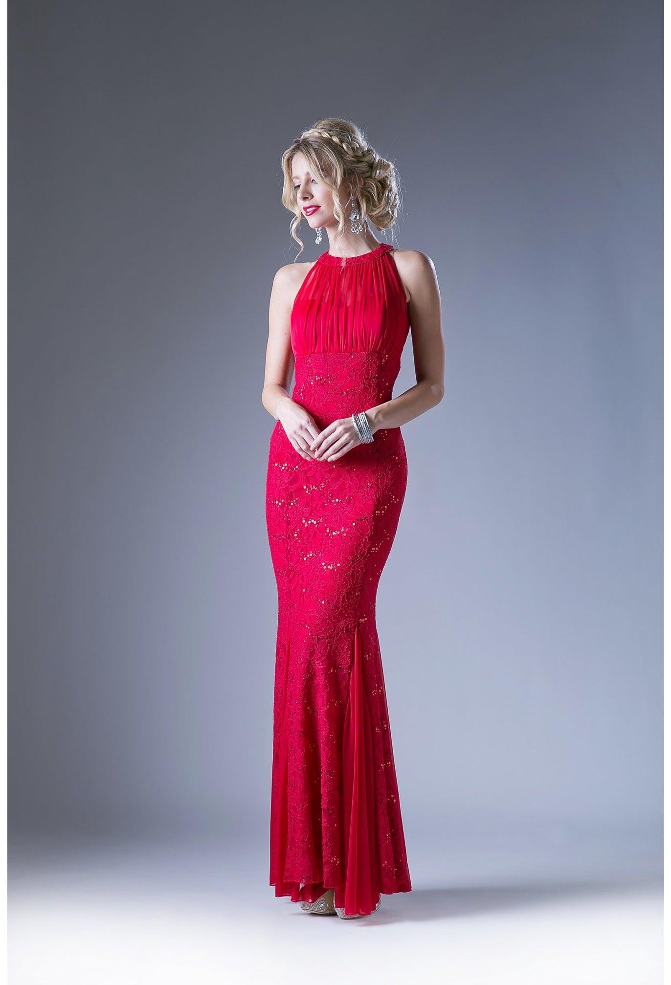 Sleeveless Long Formal Dress  Size M - The Dress Outlet