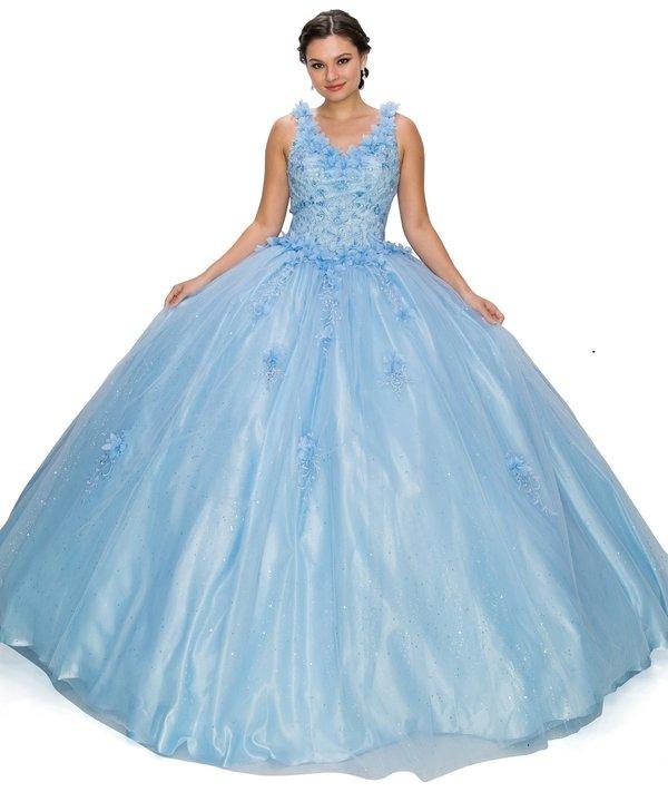 Sleeveless Long Quinceanera Dress