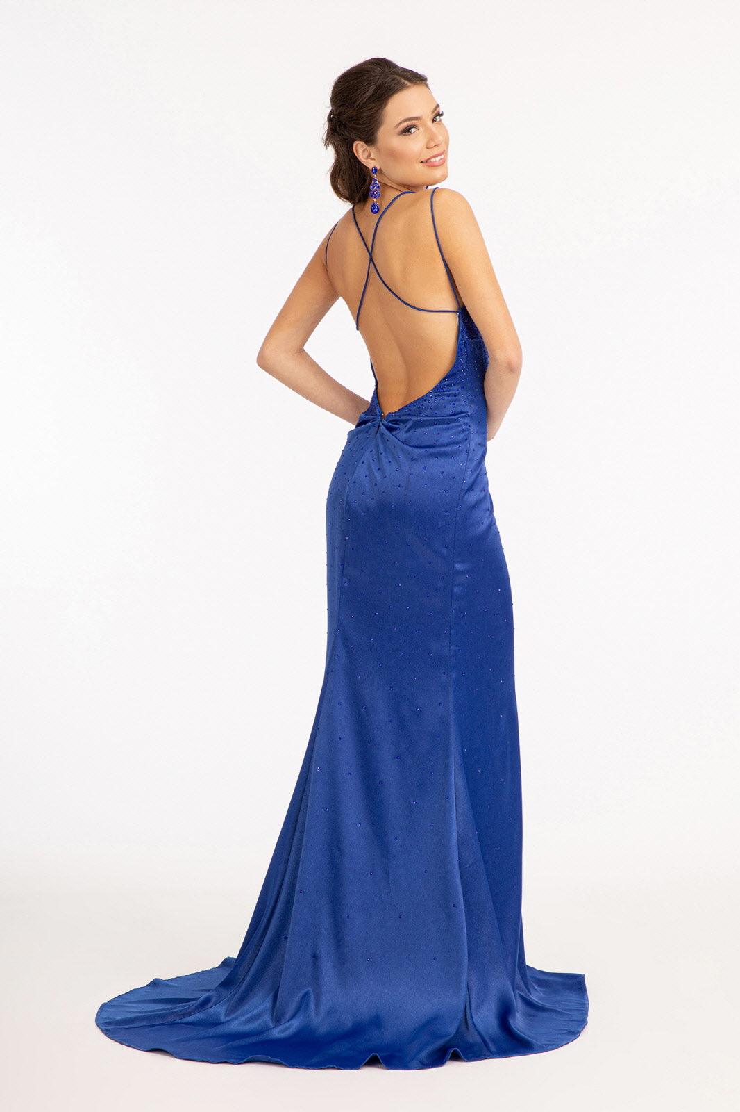 Sleeveless Long Satin Mermaid Prom Dress