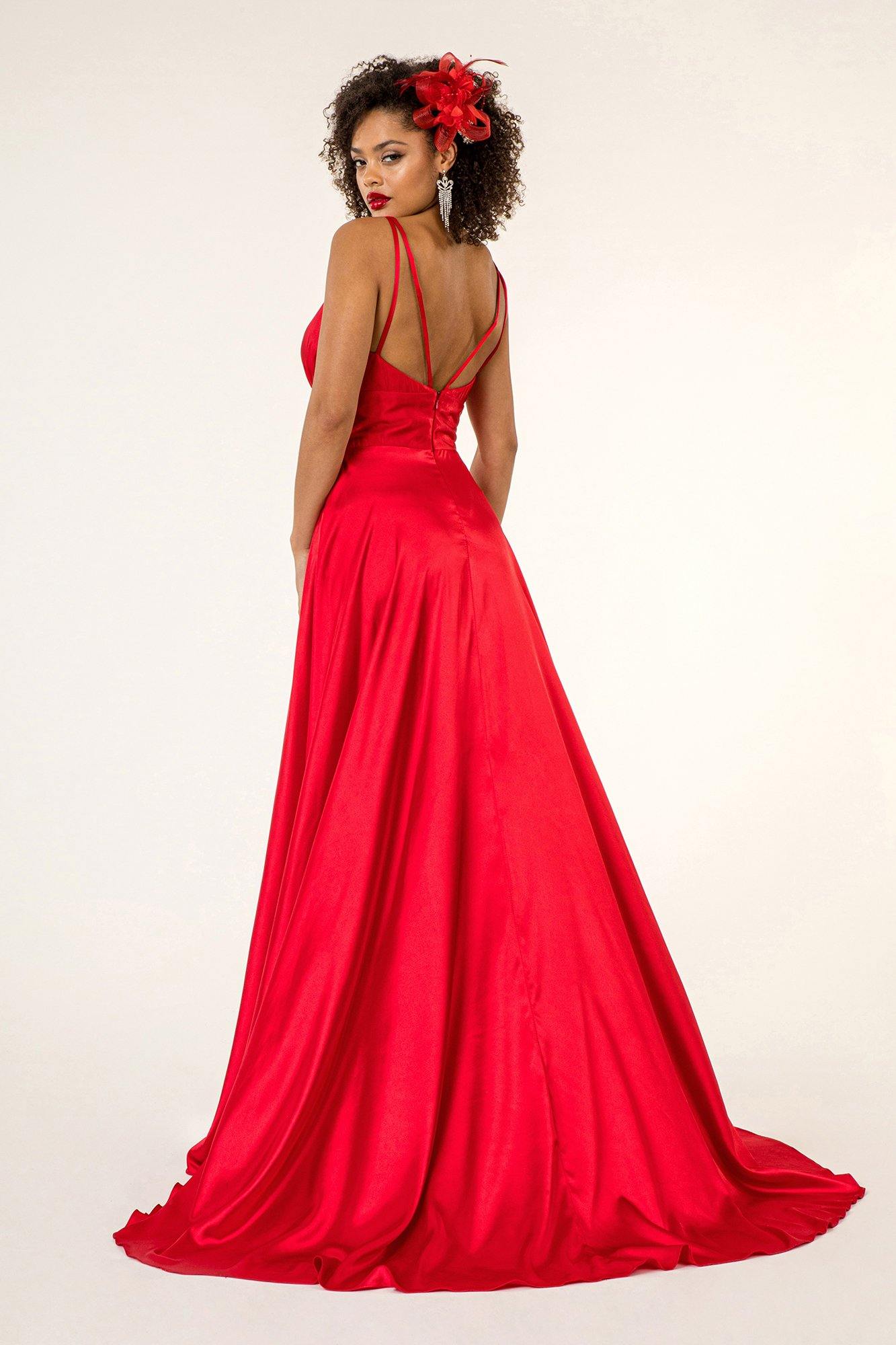 Sleeveless Red Long Prom Dress Sale - The Dress Outlet
