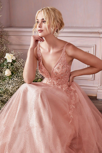 Strapless Tulle Long Formal Prom Dress - The Dress Outlet