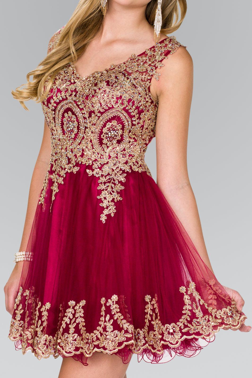 Sleeveless Tulle Short Prom Dress - The Dress Outlet