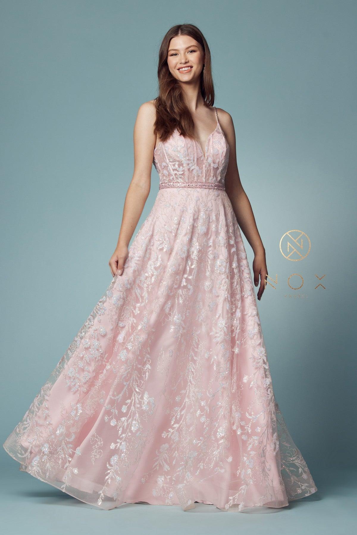 Spaghetti Strap A-Line Long Prom Dress