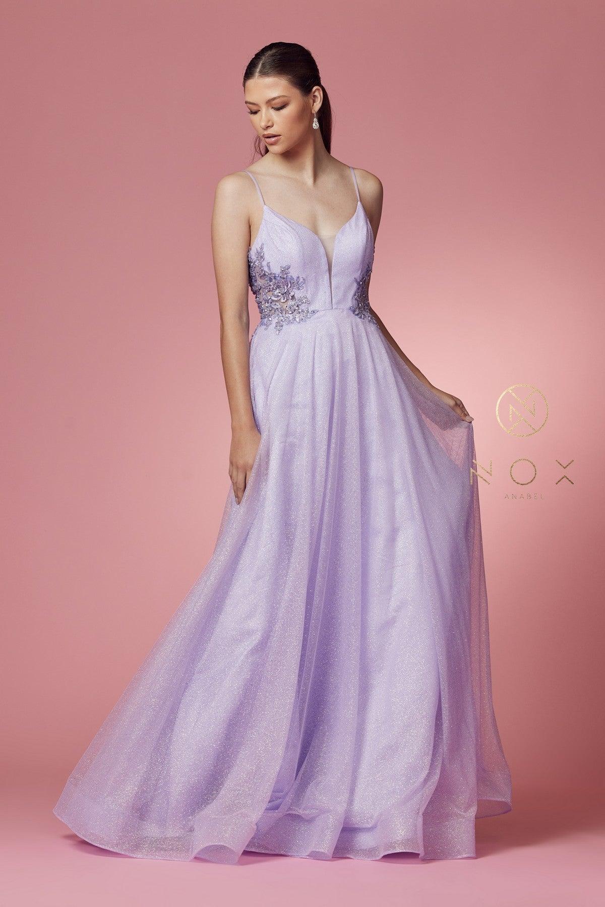 Spaghetti Strap A-Line Long Prom Dress