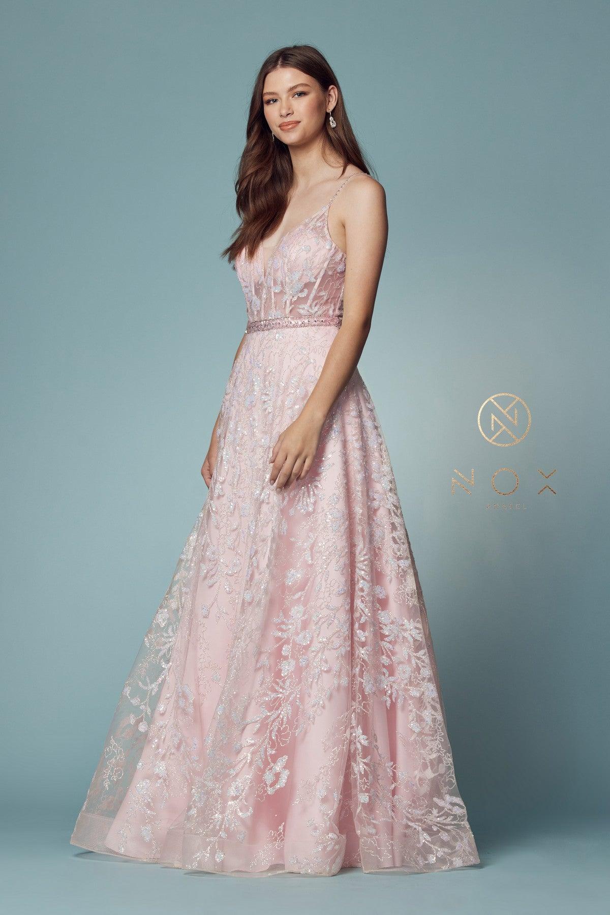 Spaghetti Strap A-Line Long Prom Dress