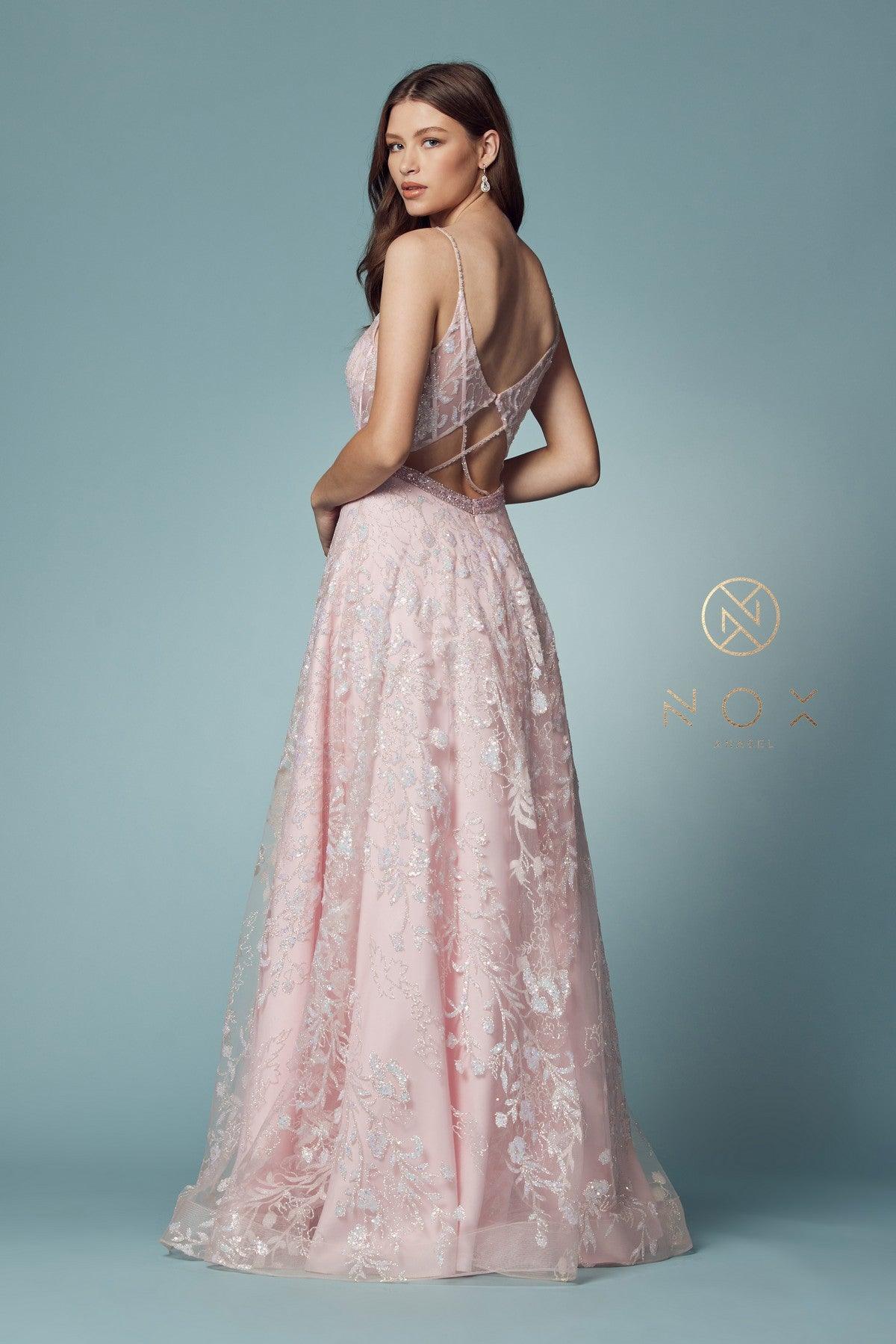 Spaghetti Strap A-Line Long Prom Dress