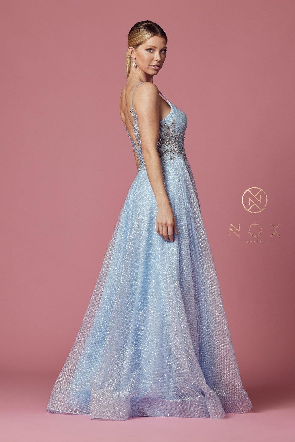 Spaghetti Strap A-Line Long Prom Dress