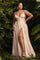 Spaghetti Strap Long Prom Dress Plus Size Nude