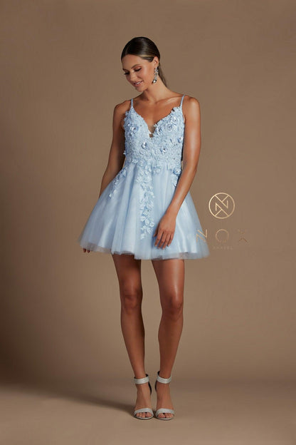 Spaghetti Straps Short Homecoming Dress - The Dress Outlet