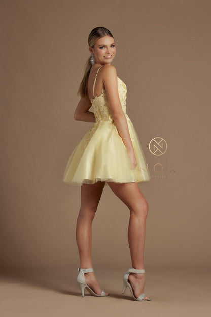 Spaghetti Straps Short Homecoming Dress - The Dress Outlet