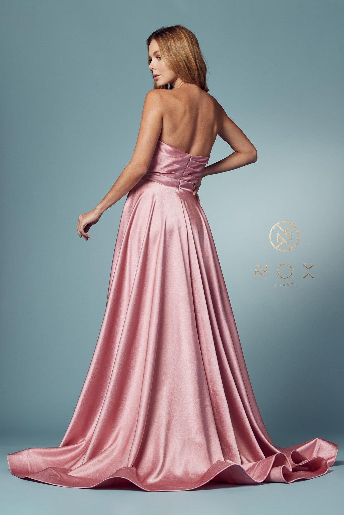 Strapless A-Line Long Prom Dress
