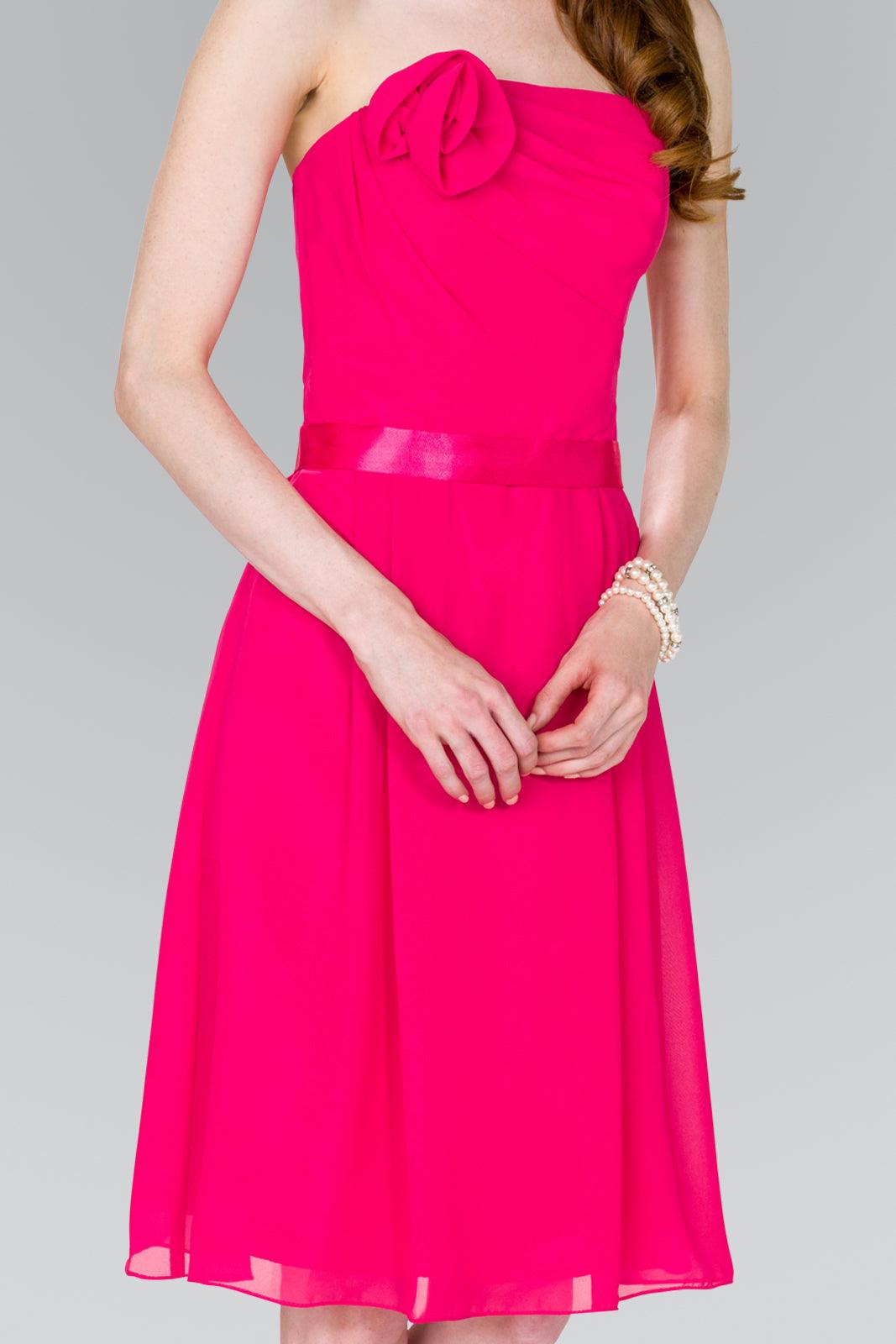 Strapless Chiffon Short Cocktail Dress